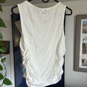 Cider White Ruched Sleeveless Tank Top